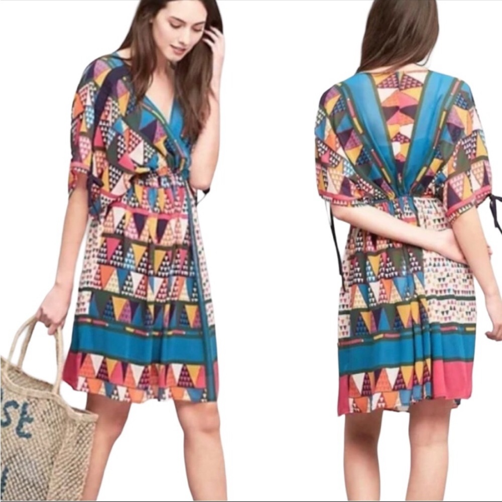 Maeve abstract geometric print dress. Size 8.